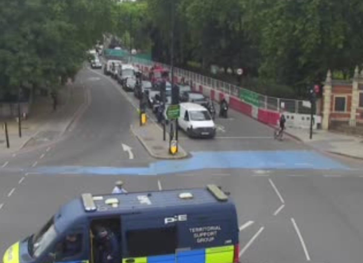 Police closed Chelsea Bridge following the crash (TfL)