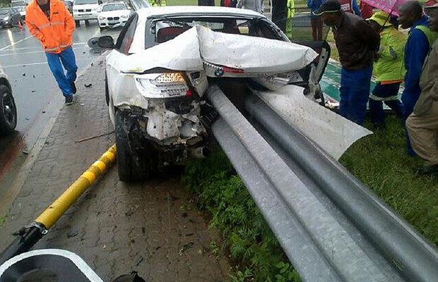 The wreakage of Mahamutsa's car. Source: Rob Byrne/Twitter