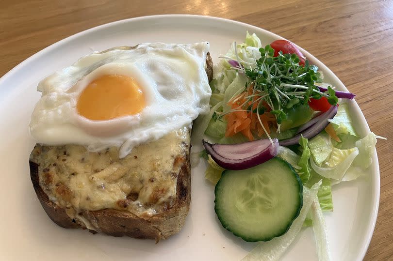 The Welsh Rarebit with a poached egg and salad at the Indulgence cafe in Llandudno was lovely