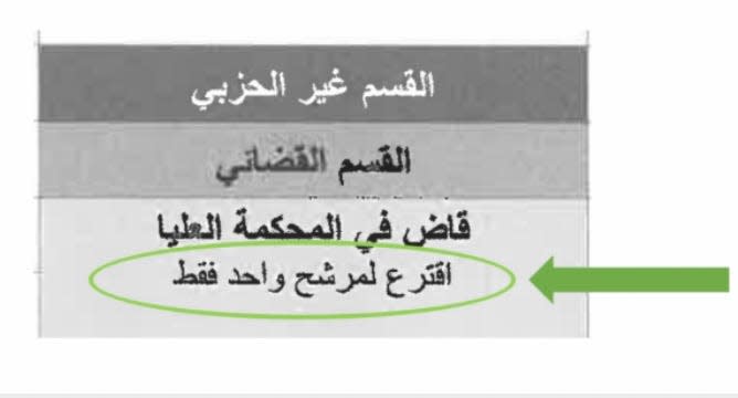 The city of Dearborn said this image shows a mistake made on Arabic-language ballots issued for the Nov. 8, 2022, election. Dearborn City Clerk George Darany said the error appears in the nonpartisan section under “Justice of Supreme Court.” The section mistakenly reads vote for “not more than one.” It should have read “not more than two” candidates.