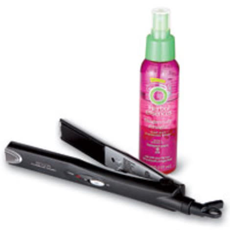 herbal essences dangerously straight flat out finishing spray and revlon tourmaline heat nano ceramic straightener 