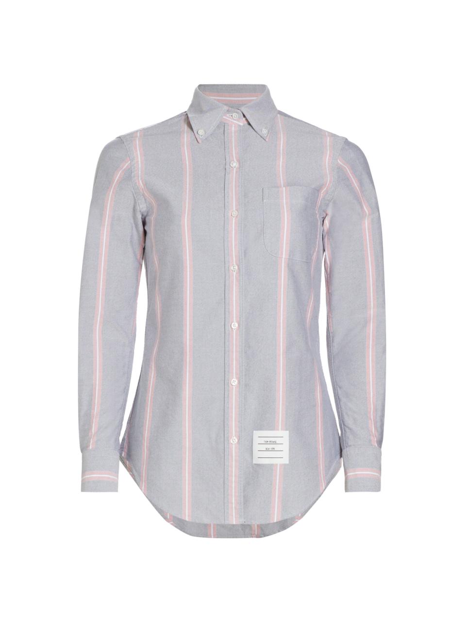 Thom Browne and Saks Cotton Oxford Button Down Shirt