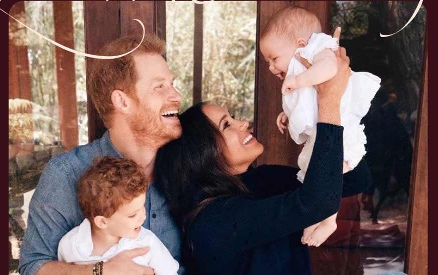 The Duke of Sussex, pictured with his wife and children, has become a father in the last decade