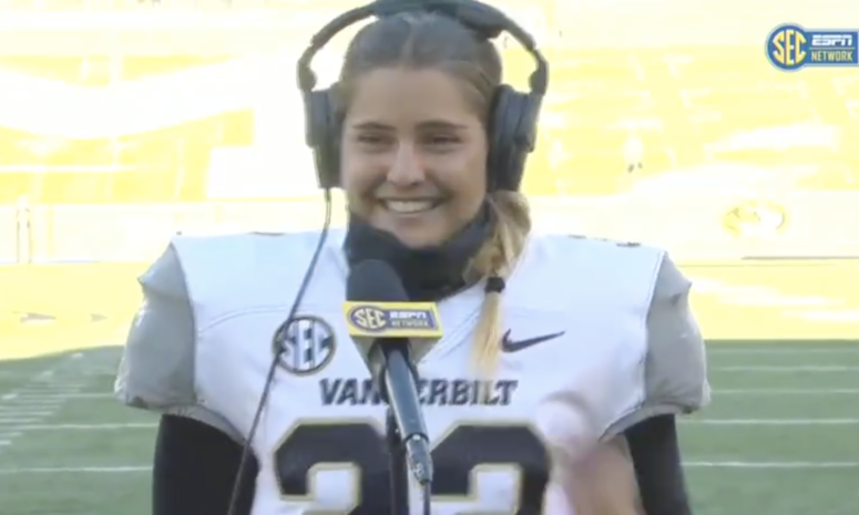 Vanderbilt kicker Sarah Fuller.