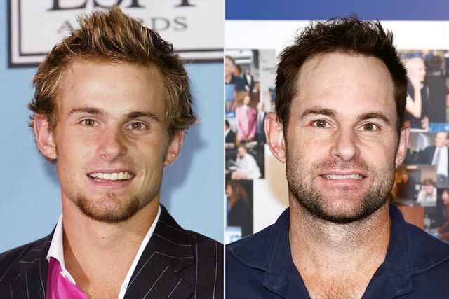 <p>Mark Mainz/Getty; Paul Morigi/Getty</p> Andy Roddick in 2004; in 2024