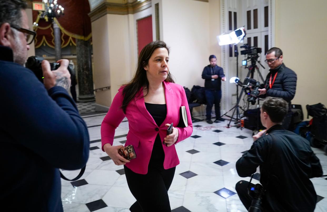 Rep. Elise Stefanik, R-NY, making her way to the House Chambers on Feb 13.