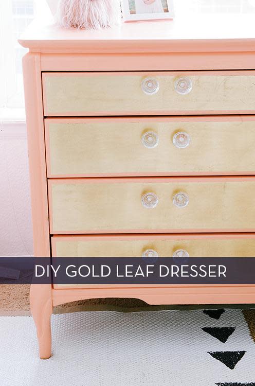 DIY Gold Leaf Dresser