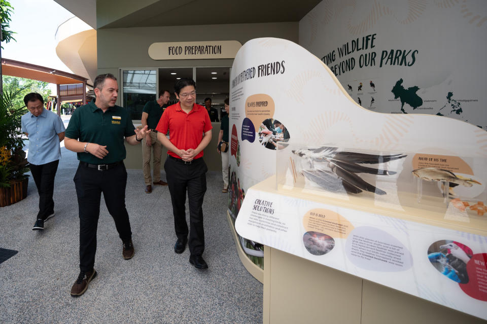 Deputy Prime Minister Lawrence Wong visiting the new breeding and research centre at the Winged Sanctuary in Bird Paradise on 15 November 2023 (Photo: Mandai Wildlife Group)