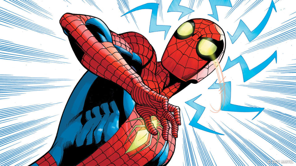 Marvel Comics artwork of Spider-Man's Spider-sense activating