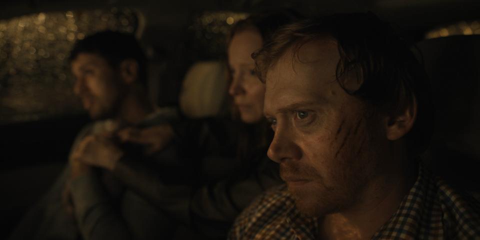 Servant, Season 4, Episode 10; Toby Kebbell, Lauren Ambrose and Rupert Grint in "Servant," now streaming on Apple TV+.