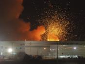 Takata's air bag plant is rocked by explosions in Monclova March 30, 2006. REUTERS/Gustavo Adolfo Rodriguez