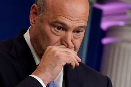 FILE PHOTO: White House chief economic adviser Gary Cohn speaks during a press briefing at the White House in Washington, U.S., September 28, 2017. REUTERS/Yuri Gripas/File Photo