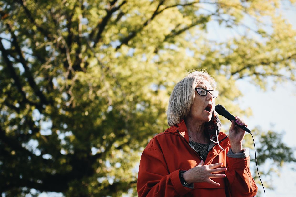 First Ward City Councilwoman Pat Fowler encourages people to vote.