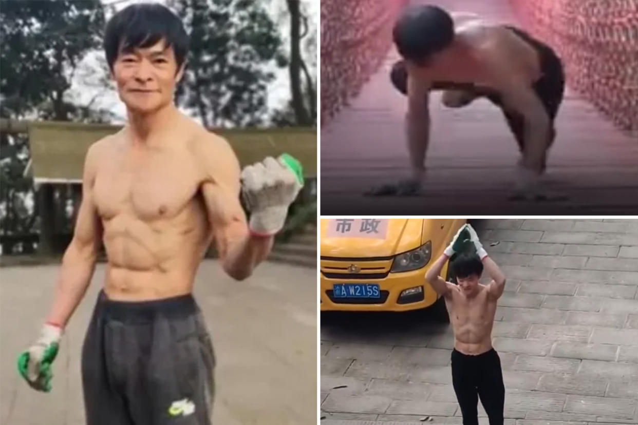 Zou Heping of China began running uphill in 1979 — now his regimen includes weighted pull-ups, rope or pole climbing, handstands, and frog-jumping the 2,500-plus steps from the base of Gele Mountain to the summit in an hour.