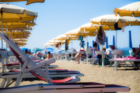 There's no shortage of sunloungers - Credit: getty