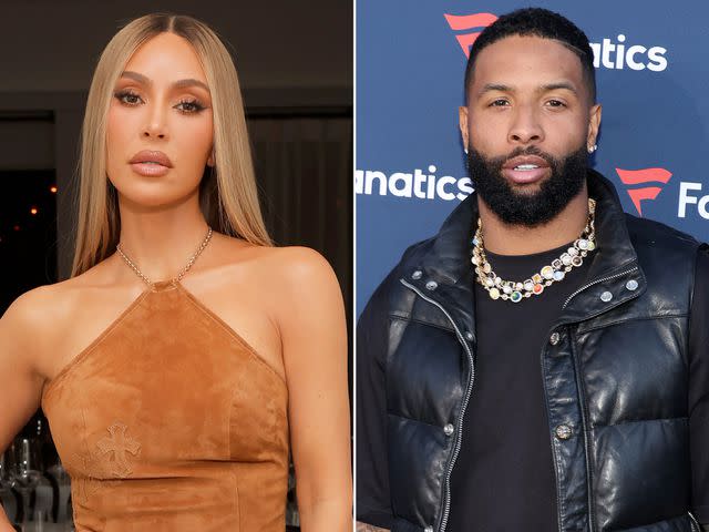 <p>Emma McIntyre/Getty ; Jesse Grant/Getty </p> Kim Kardashian attends the GQ Men of the Year Party 2023 VIP dinner on November 16, 2023 in Los Angeles, California. ; Odell Beckham Jr. attends the 2023 Fanatics Super Bowl Party on February 11, 2023 in Phoenix, Arizona.