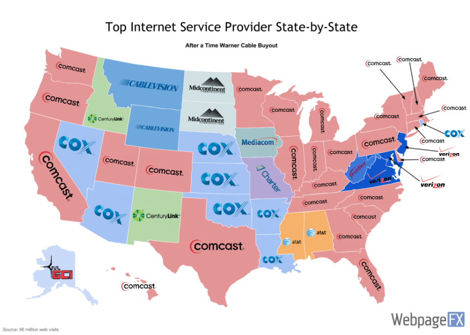 Two simple maps show us how Comcast is about to take over the country