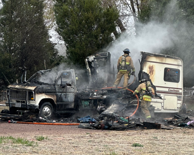 UPDATE: RV fire is out near Hancock Expressway and South Academy Boulevard