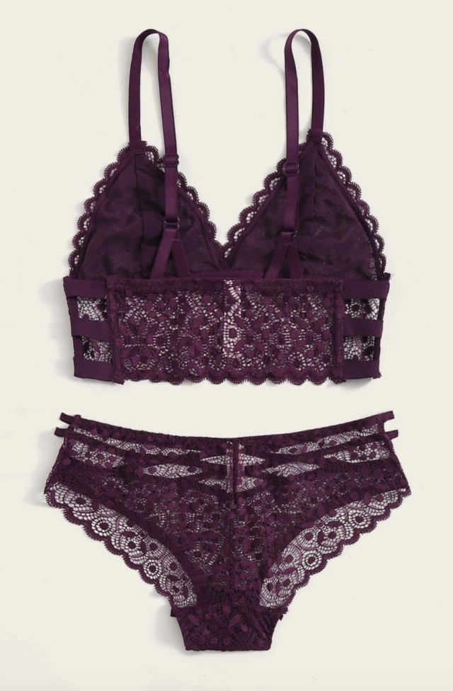 Lace Floral Bra and Panty Set Underwire Lingerie Set – Shekini