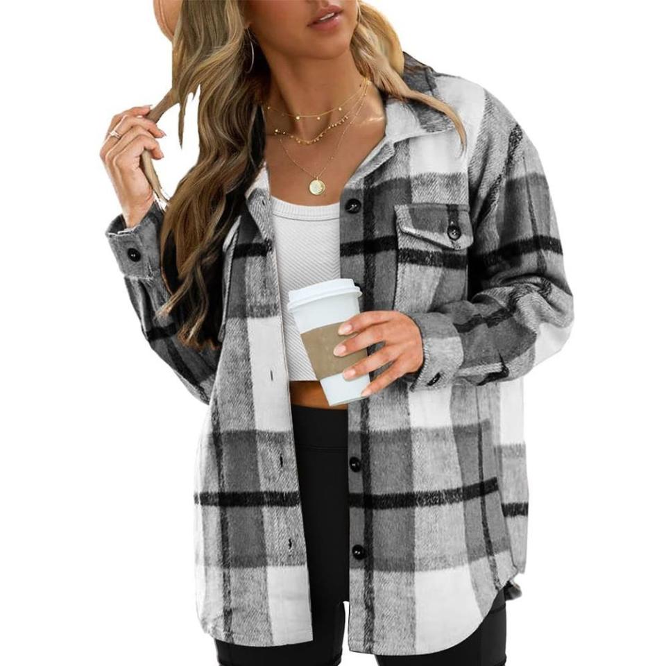 3) Casual Plaid Shacket