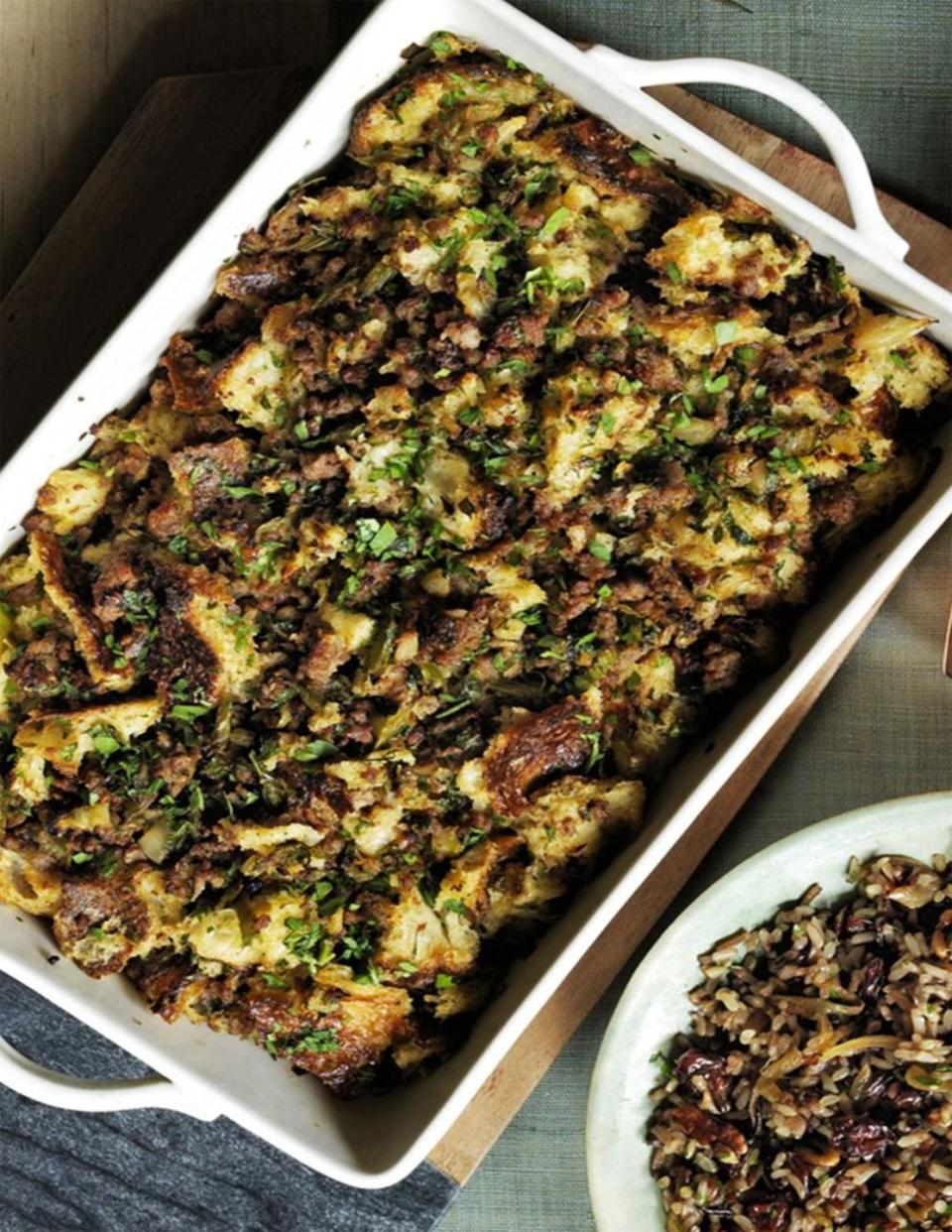 Sourdough Stuffing with Sausage and Herbs