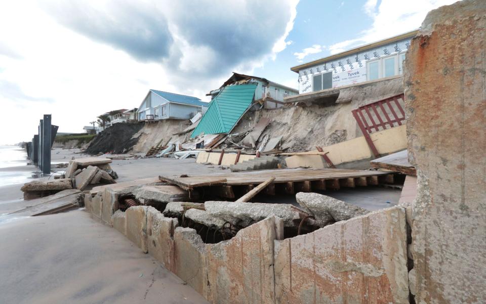 Hurricane Nicole damaged seawalls and homes, Friday November 11, 2022 in Wilbur-by-the-Sea.