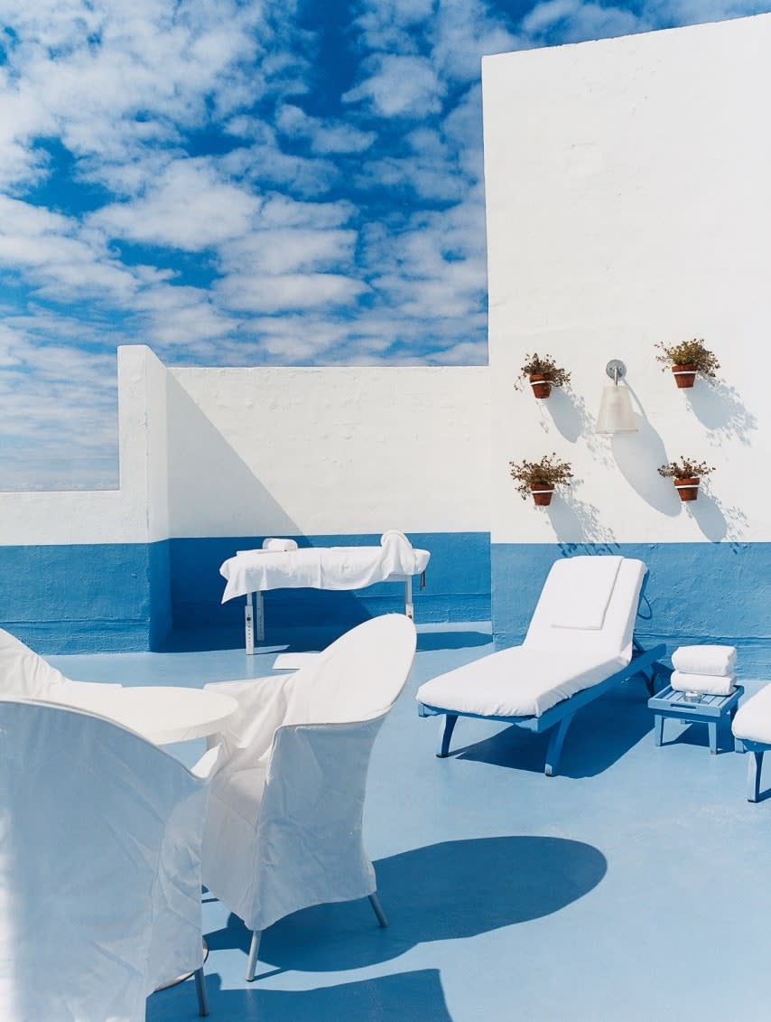 The rooftop terrace at the Agua Bathhouse Spa at the Delano. The hotel made a splash when it opened in the mid-1990s.