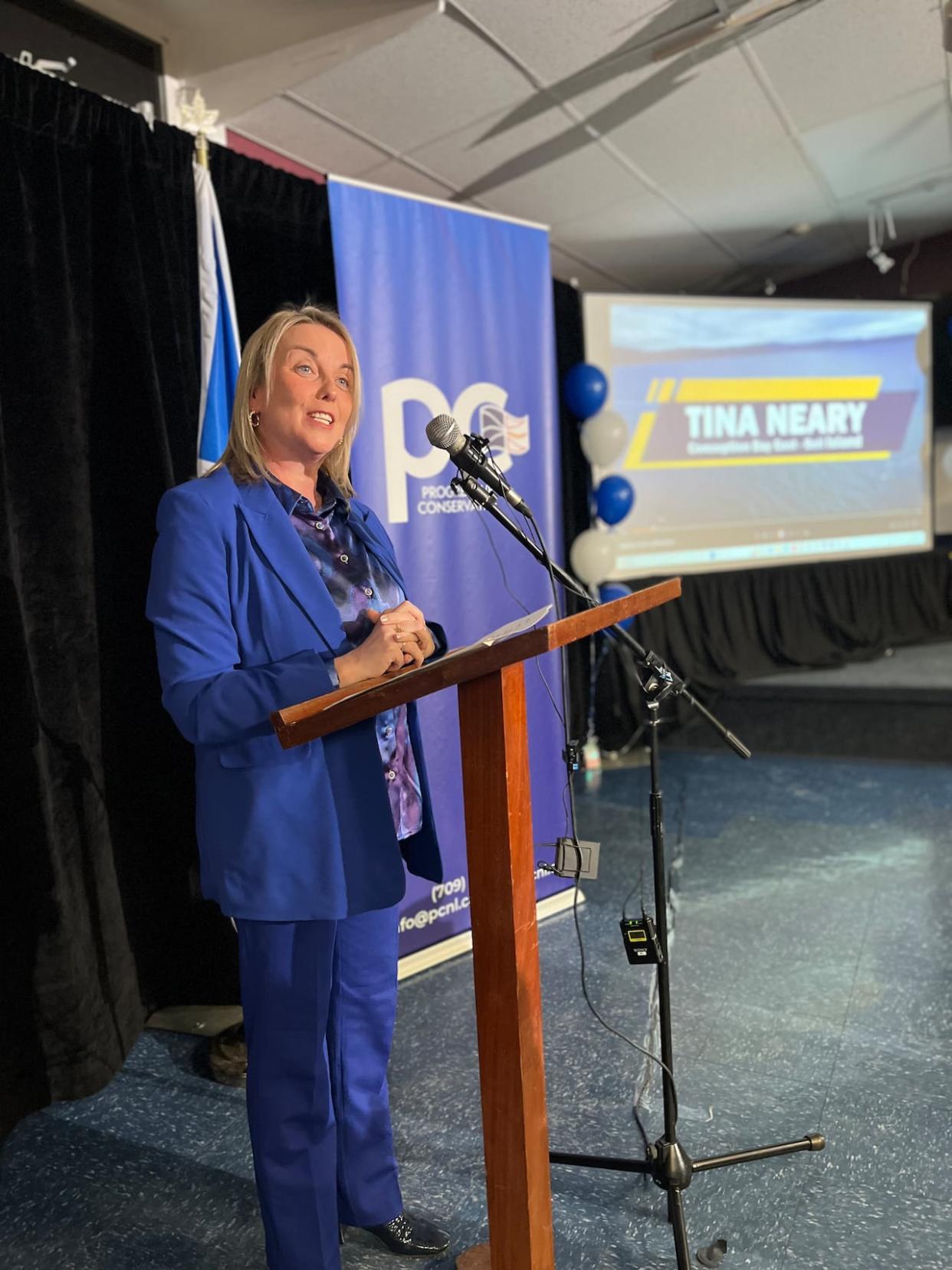 Tina Neary is running for the Progressive Conservatives in the byelection for Conception Bay East-Bell Island. (Peter Cowan/CBC - image credit)