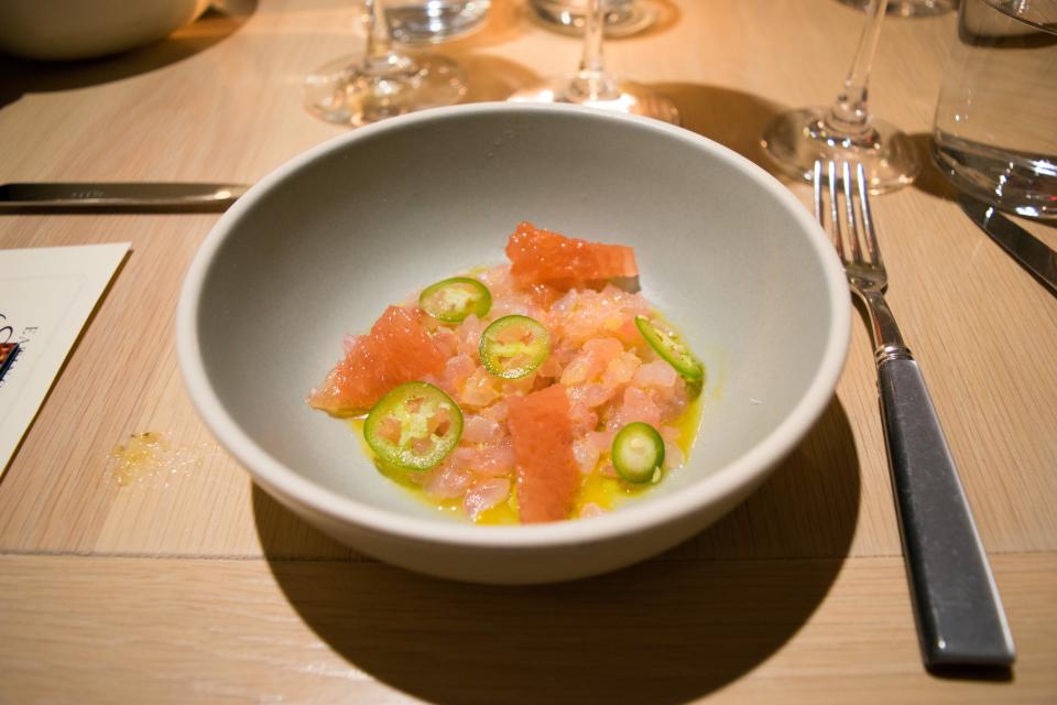 Scup crudo, a traditional Italian way of preparing fresh fish.