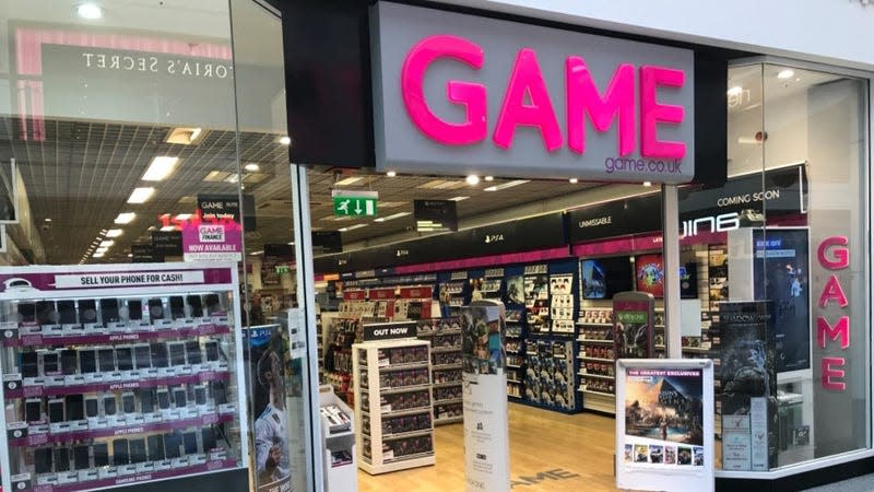 The front of a GAME store in Brighton, UK.