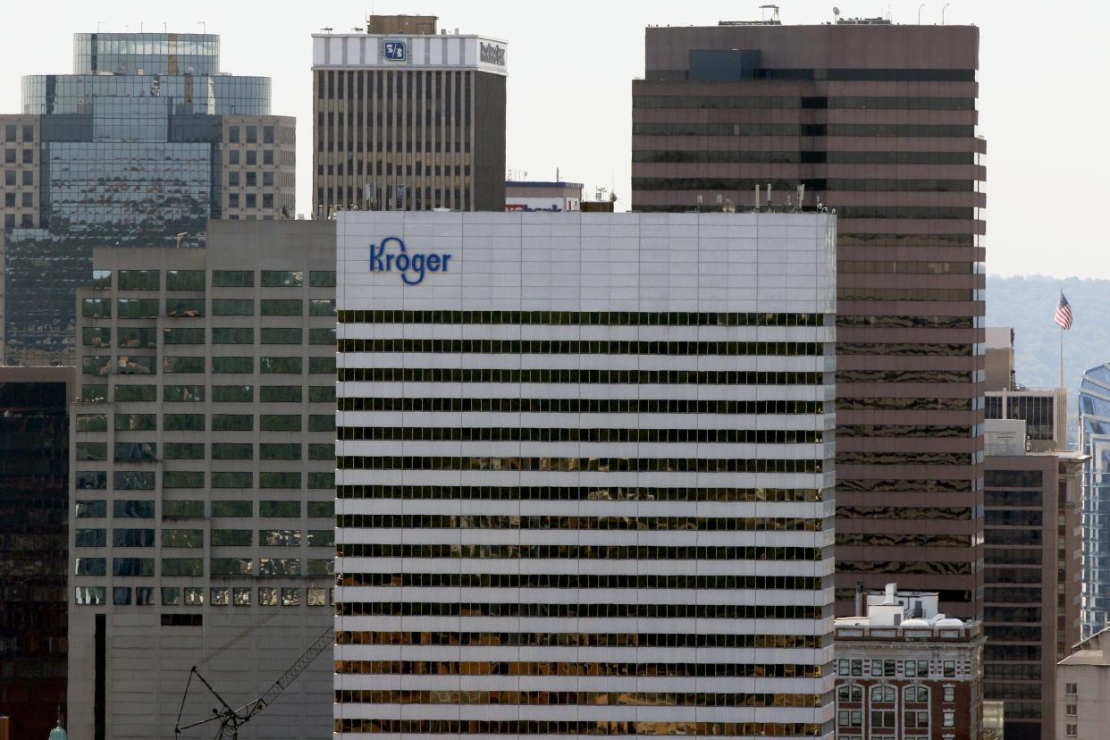 Kroger headquarters in downtown Cincinnati photographed Friday, September 10, 2021 