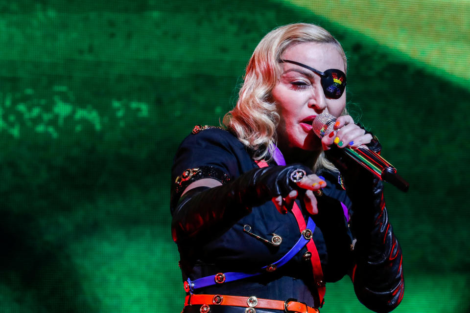 Madonna performs at the 2019 Pride Island concert during New York City Pride in New York City, New York, U.S., June 30, 2019. Picture taken June 30, 2019. REUTERS/Jeenah Moon