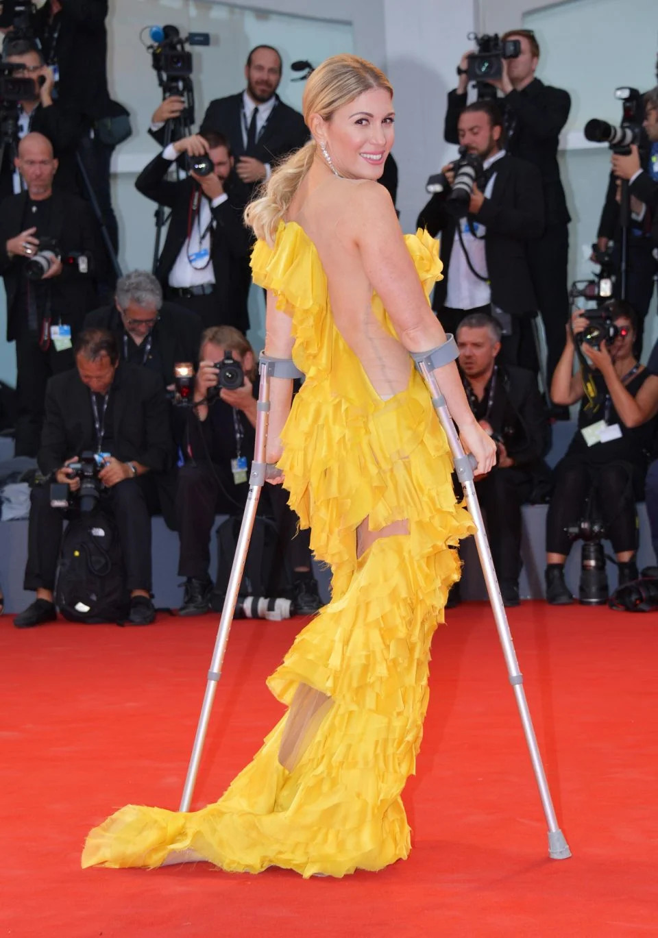 Hofit Golan was also nursing an injury while on the carpet. Source: Getty