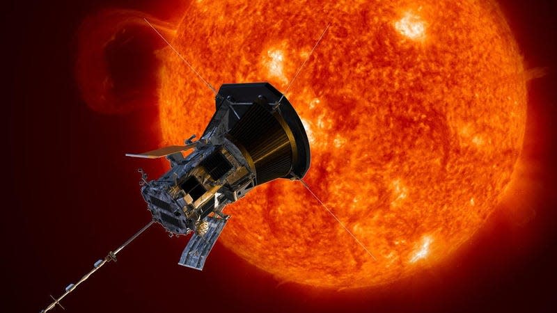 An artist’s concept of NASA’s Parker Solar Probe observing the Sun.