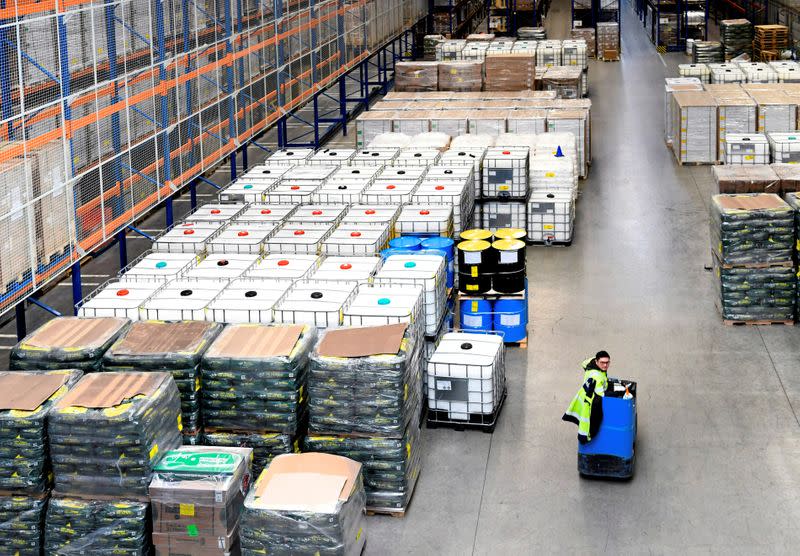 FILE PHOTO: Stockpiling ahead of Brexit is seen in a warehouse in Rotterdam