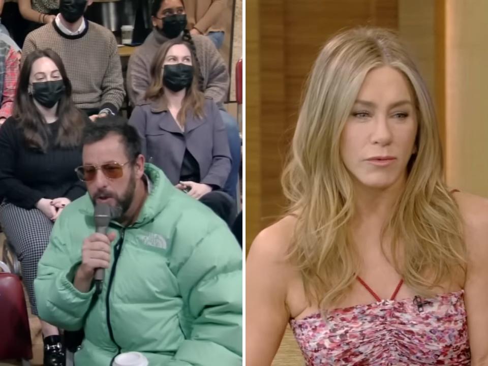 Adam Sandler and Jennifer Aniston on Live with Kelly and Ryan