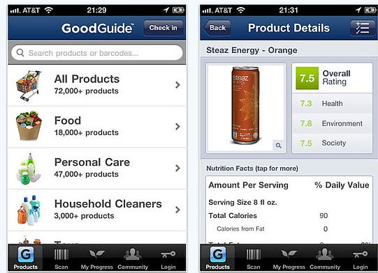 The GoodGuide app allows you to search through 70,000 products and companies to find safe, healthy,…