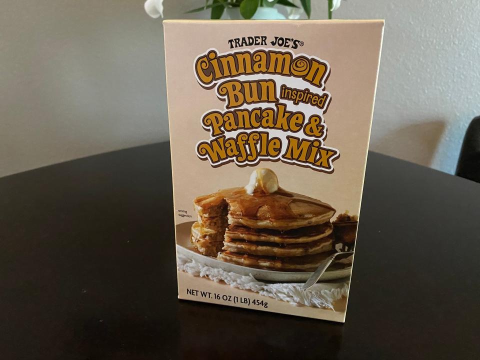 Trader Joe's cinnamon-bun-inspired pancake and waffle mix