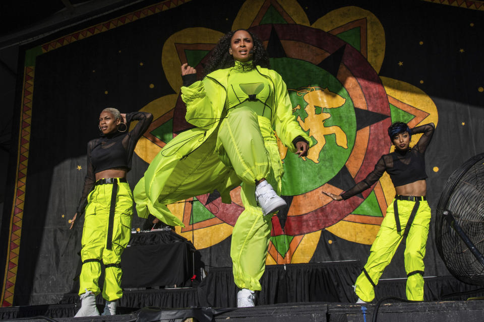 Ciara performs at the New Orleans Jazz and Heritage Festival on Thursday, April 25, 2019, in New Orleans. (Photo by Amy Harris/Invision/AP)