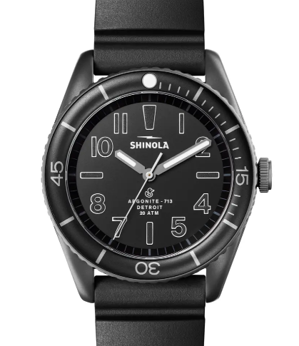 shinola all black watch