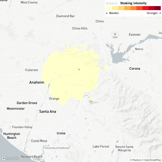 Magnitude 3.1 earthquake shakes Anaheim area