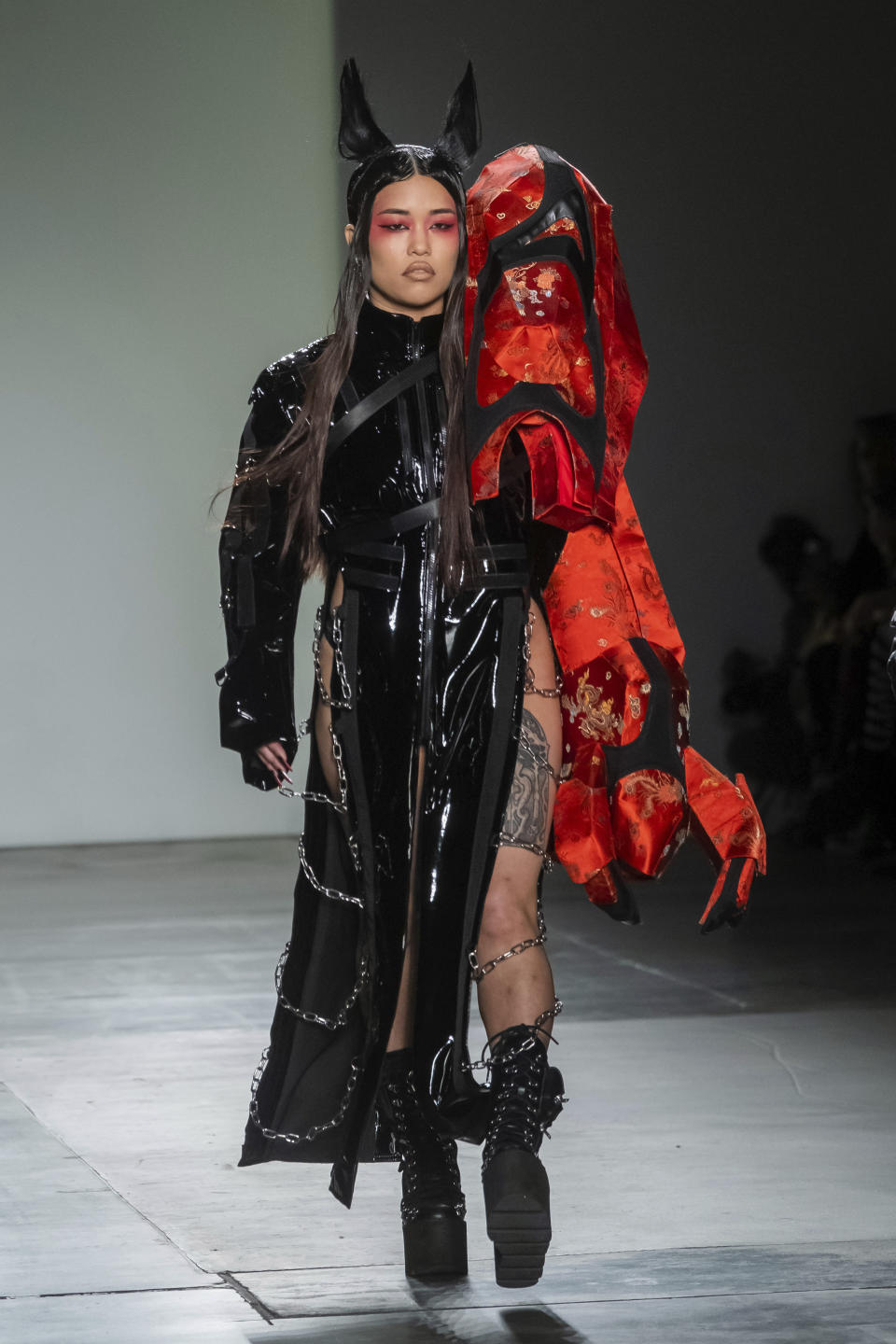 The Namilia collection is modeled at Pier 59 Studios during New York Fashion Week on Sunday, Feb. 9, 2020 in New York. (Photo by Charles Sykes/Invision/AP)