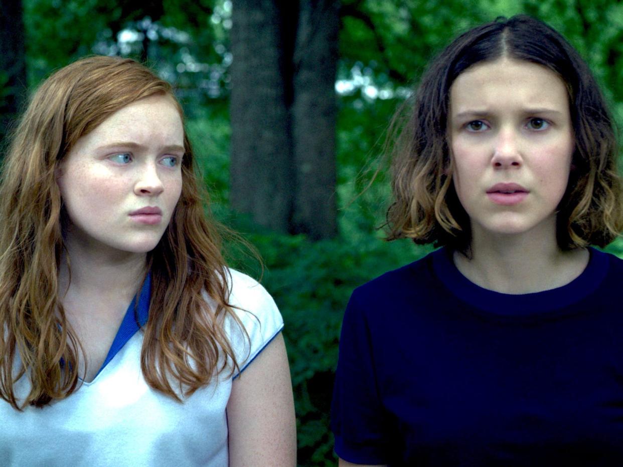 Max and Eleven Sadie Sink Millie Bobby Brown Stranger Things 3 netflix