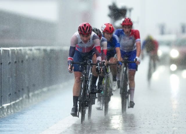 Great Britain’s Dame Sarah Storey competes in the women’s C1-3 road race at the Fuji International Speedway during day nine of the Tokyo 2020 Paralympic Games in Japan