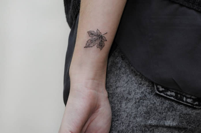 autumn maple leaf tattoo