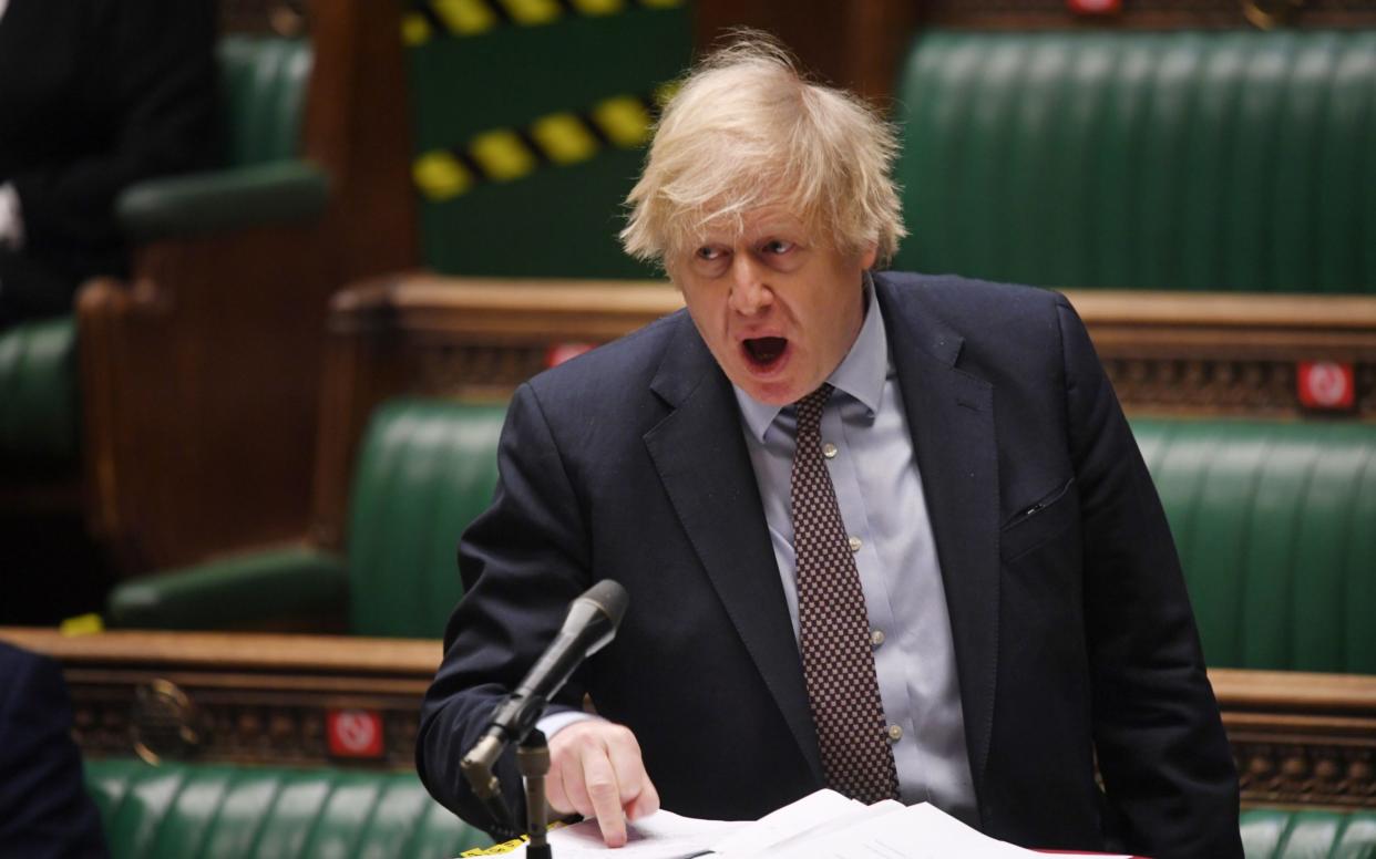British Prime Minister Boris Johnson speaks during question period at the House of Commons in London, Britain March 3 - JESSICA TAYLOR/REUTERS