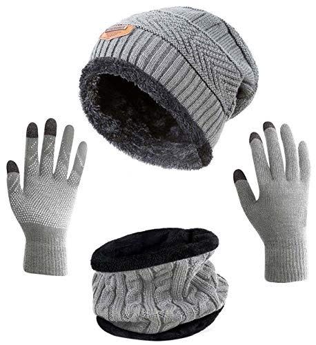 14) Winter Beanie Hat Scarf Gloves Set for Women