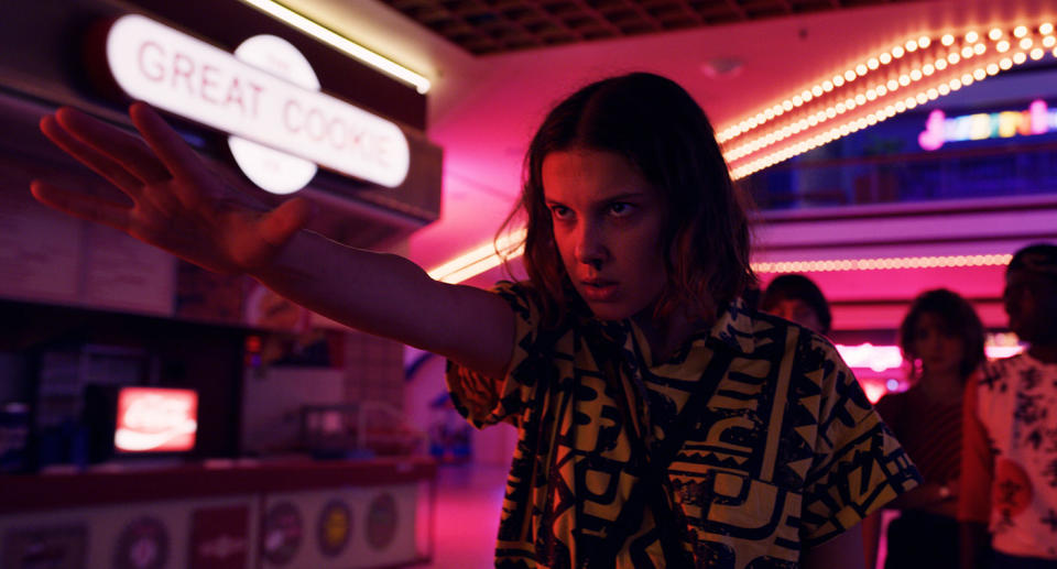 Millie Bobby Brown in the third series of Stranger Things (Netflix)