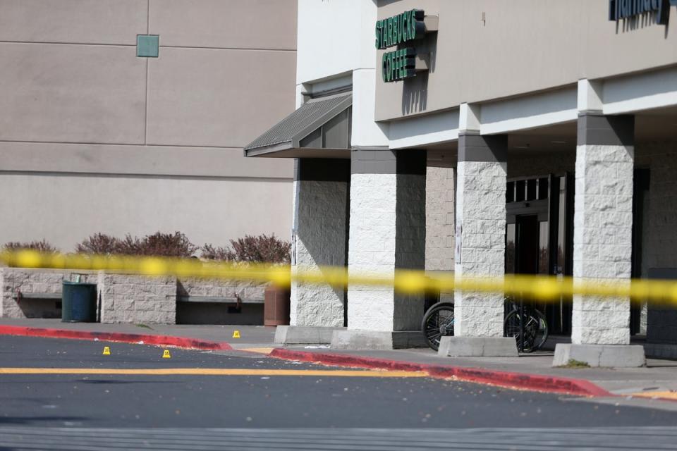 The Forum Shopping Center in Bend, Ore. remained closed Monday, aug. 29, 2022 as police investigated a shooting at the Safeway there that left two people and the suspected gunman dead Sunday night (AP)