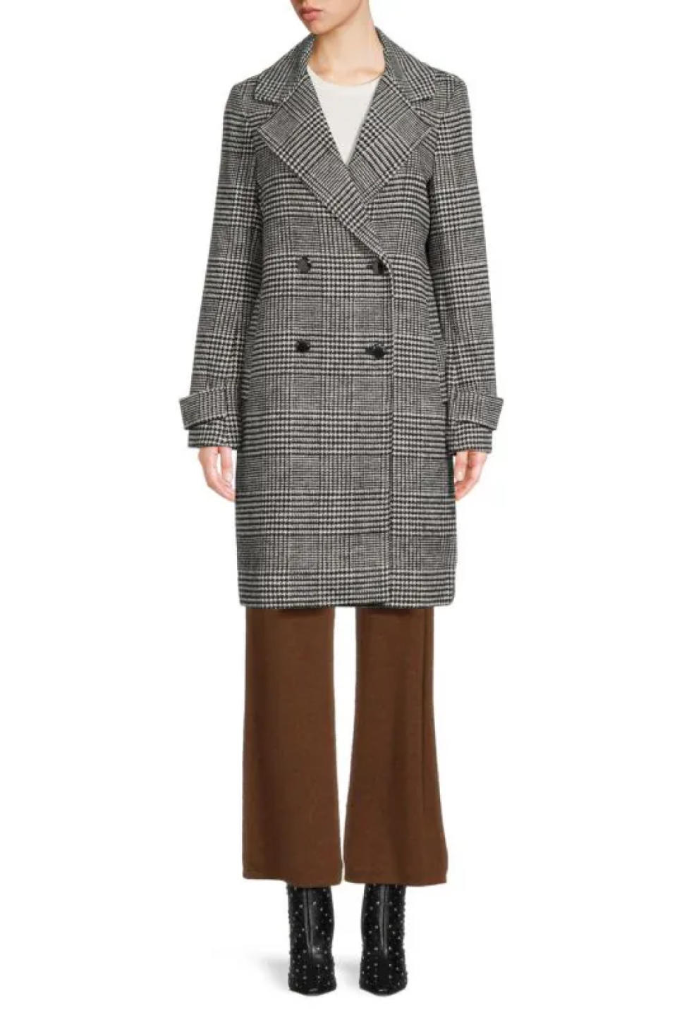 Houndstooth Double Breasted Coat